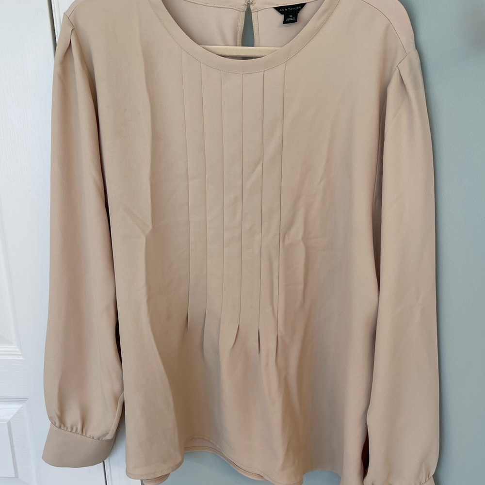 Ann Taylor Elegant Beige Blouse